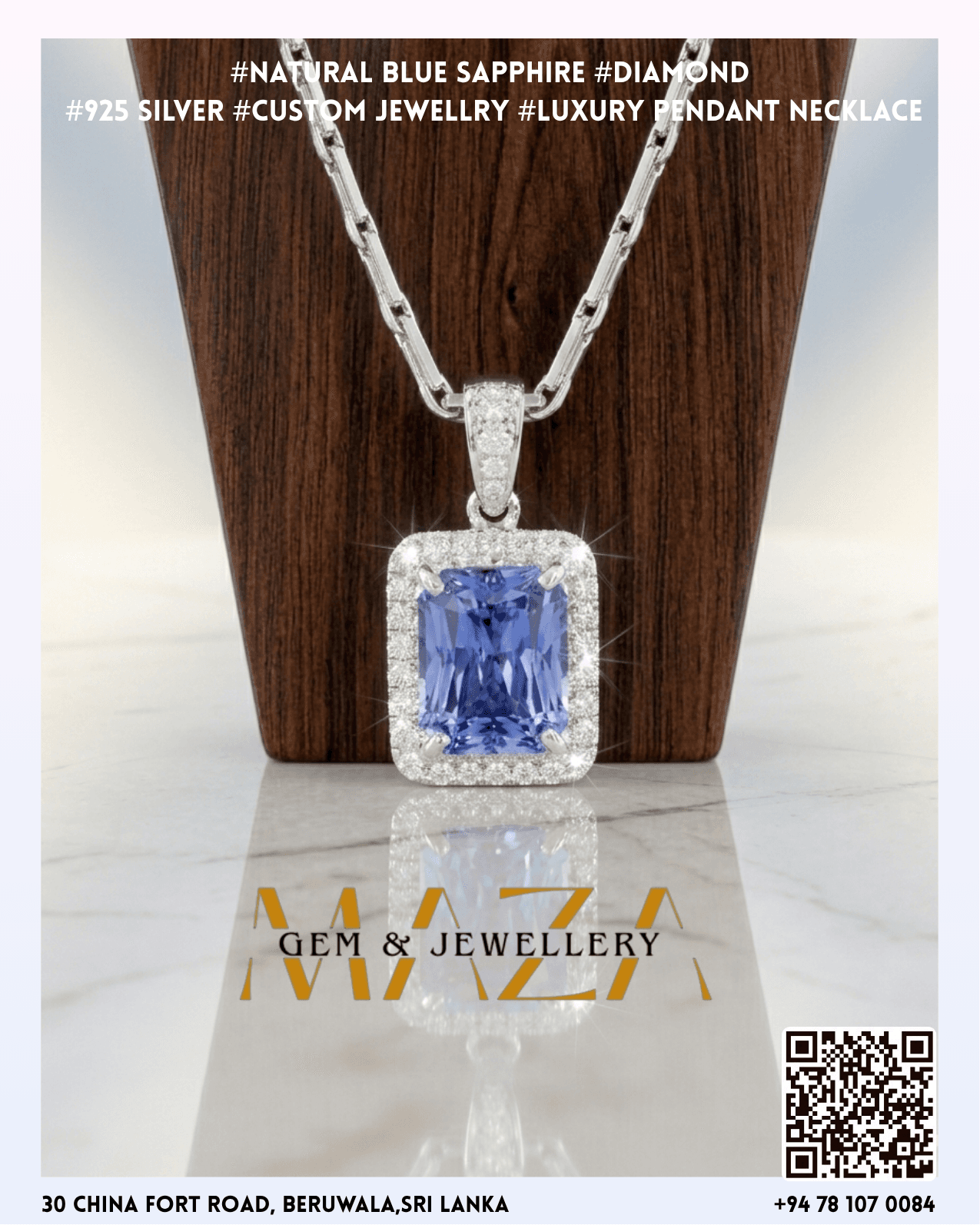 Natural Blue Sapphire Pendant